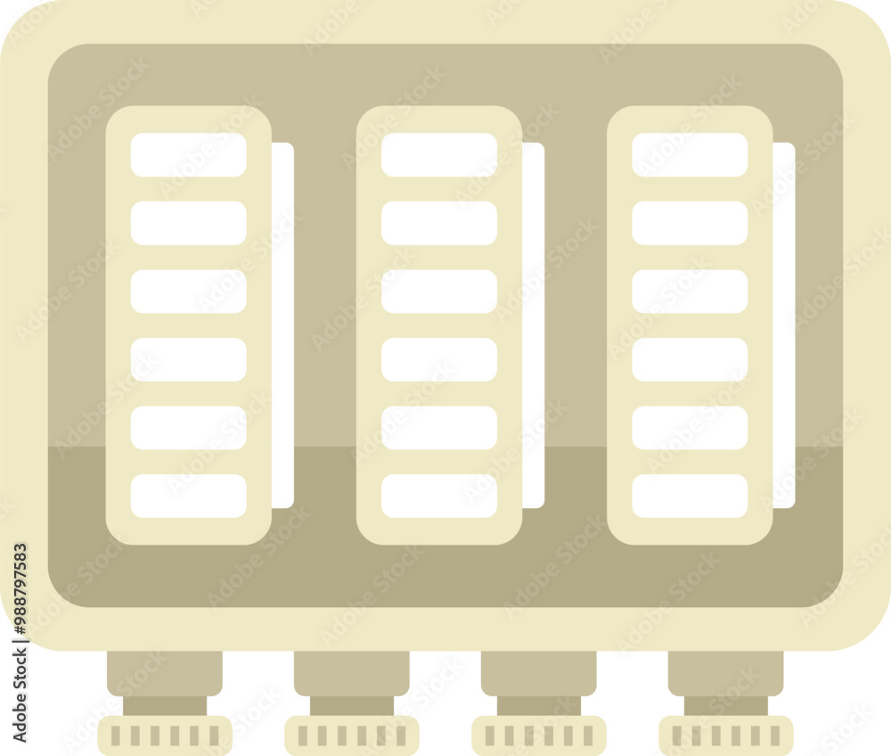 Poster server rack system is storing digital information in data center with high level of security