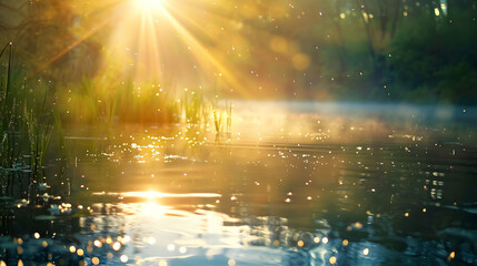 Golden Hour Reflection on a Tranquil River