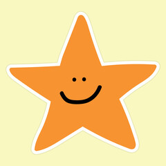 Friendly Orange Star with Happy Smile