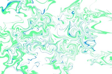 Liquid art texture. Abstract background with swirling paint effect. Blue and green color. Painting with liquid acrylic that pours and splashes.