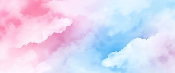 Abstract pink and blue sky with clouds.