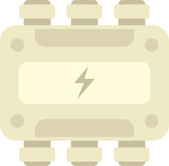 Electric fuse box connecting four wires providing electricity supply for domestic appliances, flat vector illustration isolated on white background