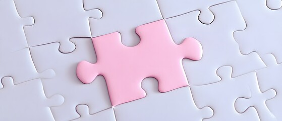 Fototapeta premium Pink Puzzle Piece for Breast Cancer Awareness