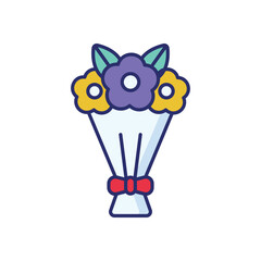 Bouquet vector icon stock illustration