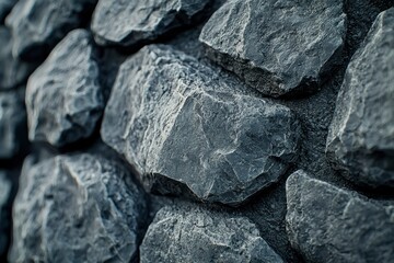 Close-up of a Rough, Grey Stone Wall
