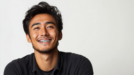 Fototapeta premium portrait of a man with braces