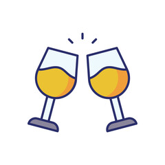 Wine Glasses vector icon stock illustration