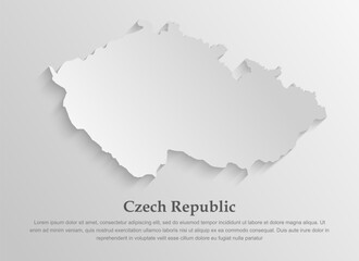 Minimal white map Czech, template Europe country