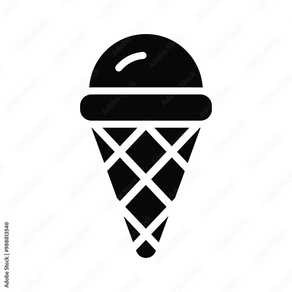 Canvas Prints Tasty cone ice cream icon, ideal for dessert and snack illustrations