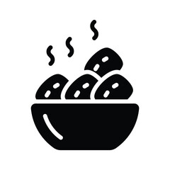 Simple food bowl icon used for serving ideas