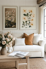 Fototapeta premium Elegant living room with comfortable sofa. Interior design