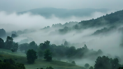Misty Mountain Forest: A Breathtaking Landscape Photography