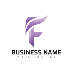 F abstract modern minimalist premium typography 3d colorful letter logo design template
