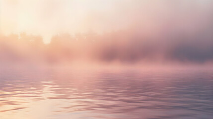 Fototapeta premium Misty Lake Sunrise: A Serene Water Reflection