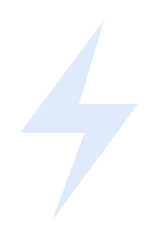 Blue lightning bolt on a white background. Ideal for energy, electricity, speed, technology, and power. Simple and minimalist style.