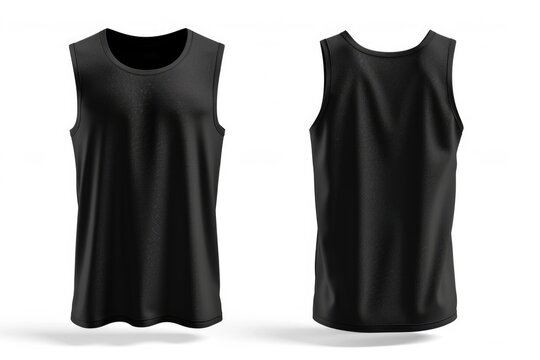Sleeveless Shirt. Black Performance Tank Top for Active Sportswear
