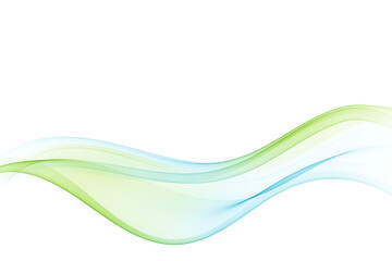 Blue and green transparent wave flow. © lesikvit