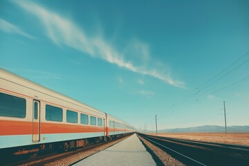 Naklejka premium Train staion landscape outdoors horizon.