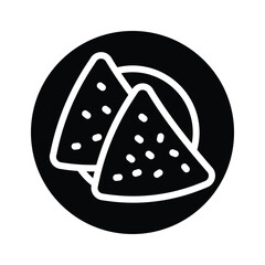 Delicious nachos icon served on plate