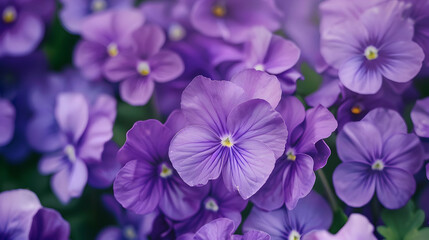 Purple Pansy Flowers: A Close-Up View of Delicate Beauty