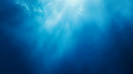 Sunlight Piercing Through Deep Ocean Water