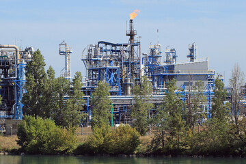 closer view of Petrochemical refinery