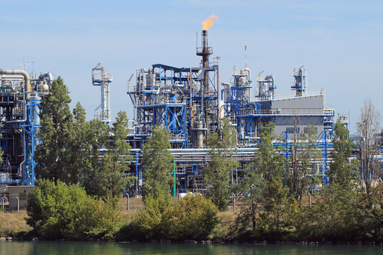 closer view of Petrochemical refinery