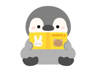 絵本を読むかわいいペンギン03