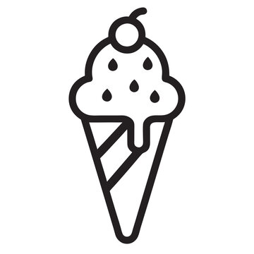 recommend clip art: Chocolate ice cream food line art silhouette vector