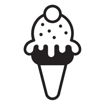 recommend clip art: Chocolate ice cream food line art silhouette vector