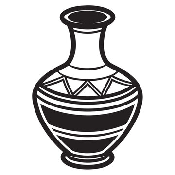 recommend clip art: Vase icon line art silhouette vector illustration