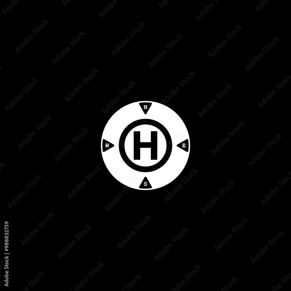 Poster Helicopter Platform icon isolated on dark background