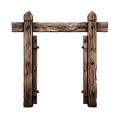 Fototapeta premium Wooden Gate isolate on transparency background
