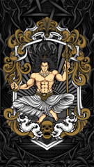 krishna sit on the rock