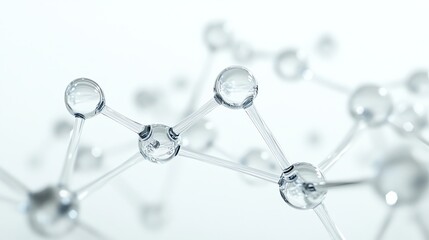 A macro shot of a molecule model made of glass.