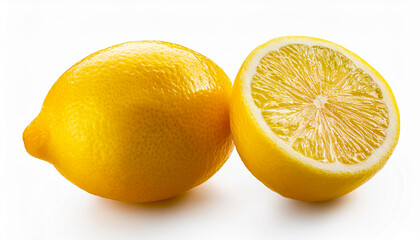 a yellowish lemon isolated on white background
