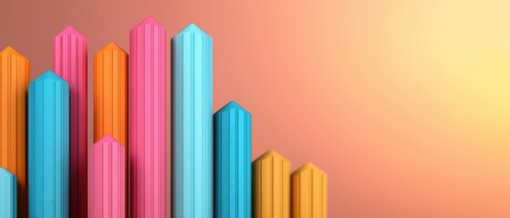Colorful Pencils on Gradient Background