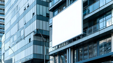 Obraz premium Modern Skyscraper with Blank Billboard for Advertising