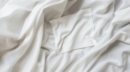 Obraz premium Crisp, white fabrics gracefully draped, creating a serene and airy atmosphere, perfect for evoking feelings of purity and tranquility.