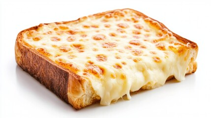 Golden Crusted Croque-Monsieur with Gooey Cheese on White Background