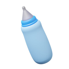 Pacifier kid drink design Baby bottle icon isolated on transparent background. nutrition childcare, minimal cartoon style. 3d render illustration