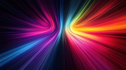 Fototapeta premium Abstract colorful background with curved lines, vibrant colors, and radial gradient.