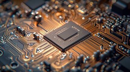 a close-up view of an accelerometer sensor on a circuit board, showcasing its intricate design and technology