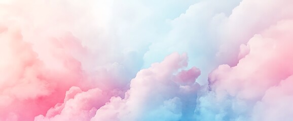 Soft pink and blue clouds in the sky.