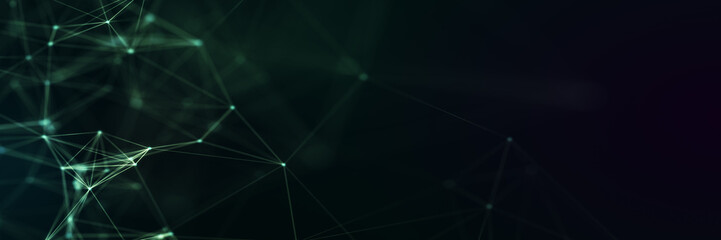 Abstract futuristic - technology with polygonal shapes on dark blue background. Design digital technology concept. 3d illustration.