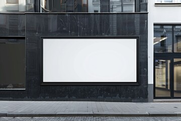 Store Signage - Modern Horizontal White Signboard on Shop Front Window