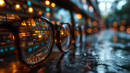 Glasses reflecting source code