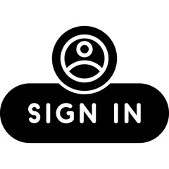 Naklejka premium Sign In Button Icon