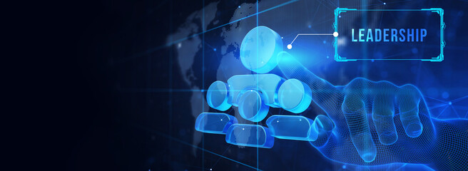Business, Technology, Internet and network concept. Leadership business management. 3d illustration