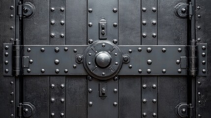 Fototapeta premium solid steel vault door with heavy-duty metallic design for banking and secure storage, providing robust protection and reliable access for businesses seeking to enhance their security measures